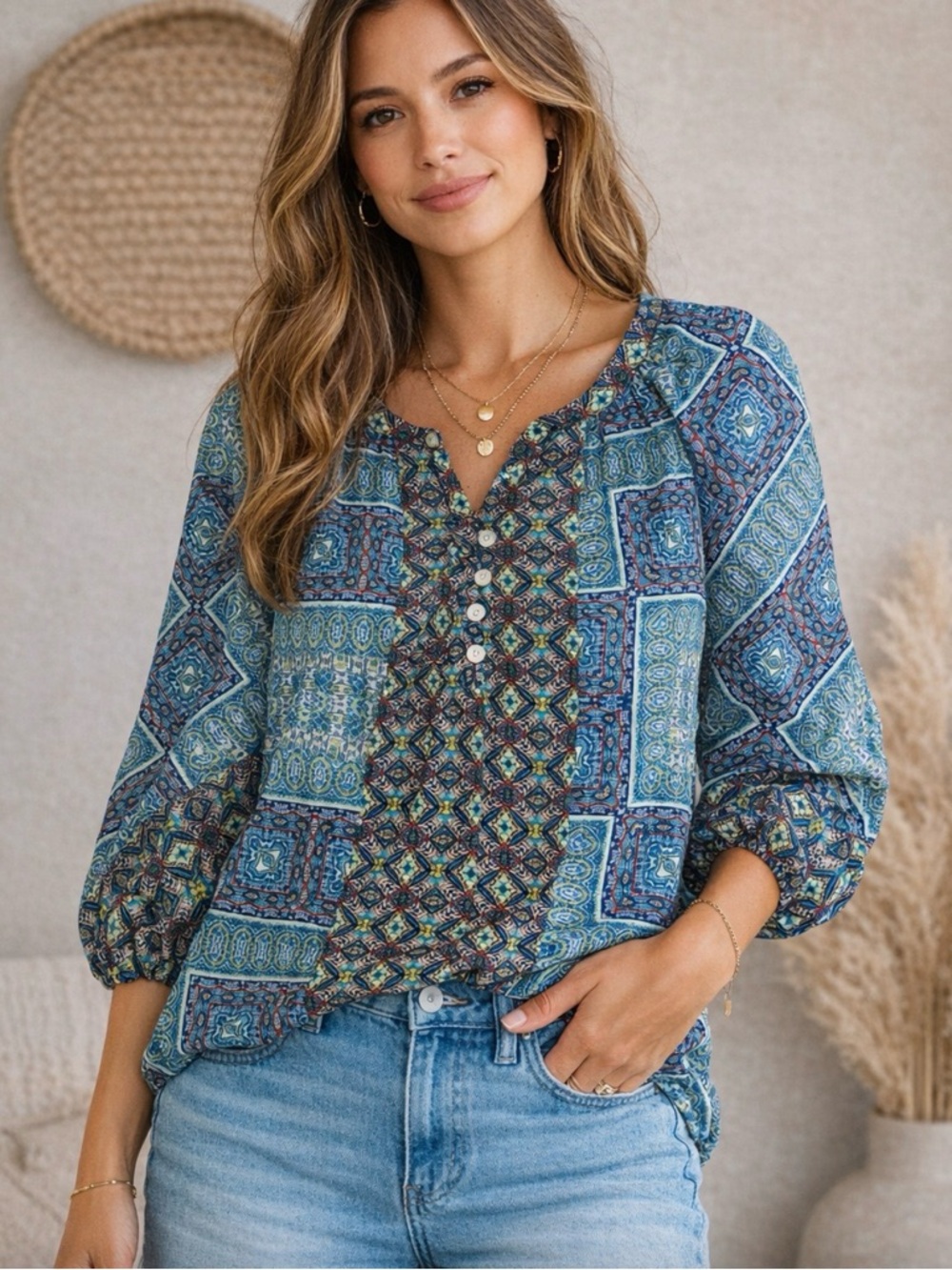 Anthropologie Fig and Flower Blouse